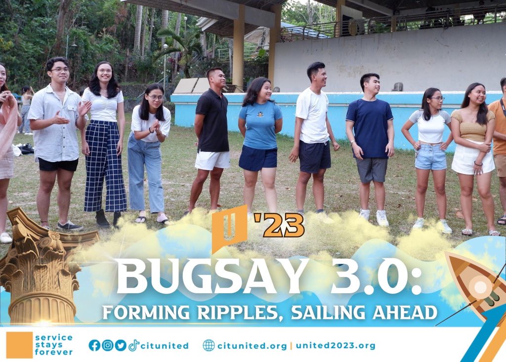 citunited's tweet photo. UNITED believes in the power of the youth as well as their capacity to become a leader in their own right and will prevail together!

#Bugsay2023
#FormingRipplesSailingAhead
#UNITED2023
#ServiceStaysForever
https://t.co/wSw6FJ9h1o
https://t.co/jy2gmSzlx4 https://t.co/DsujJIbpWW