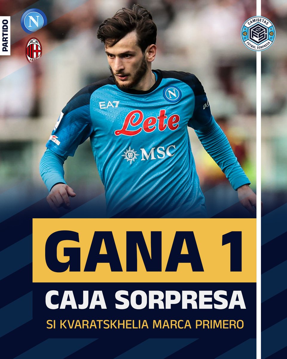 Si Khvicha Kvaratskhelia marca PRIMERO ante el AC Milan sortearemos una caja sorpresa de camisetasfutbolsorpresa.com 🎁

¿Cómo participar? 👇

🤝 Síguenos
🔁 Retweet este tweet
❤️ Like el tweet

Seleccionaremos el ganador en el día de mañana 📅

¡Buena suerte! ☘️