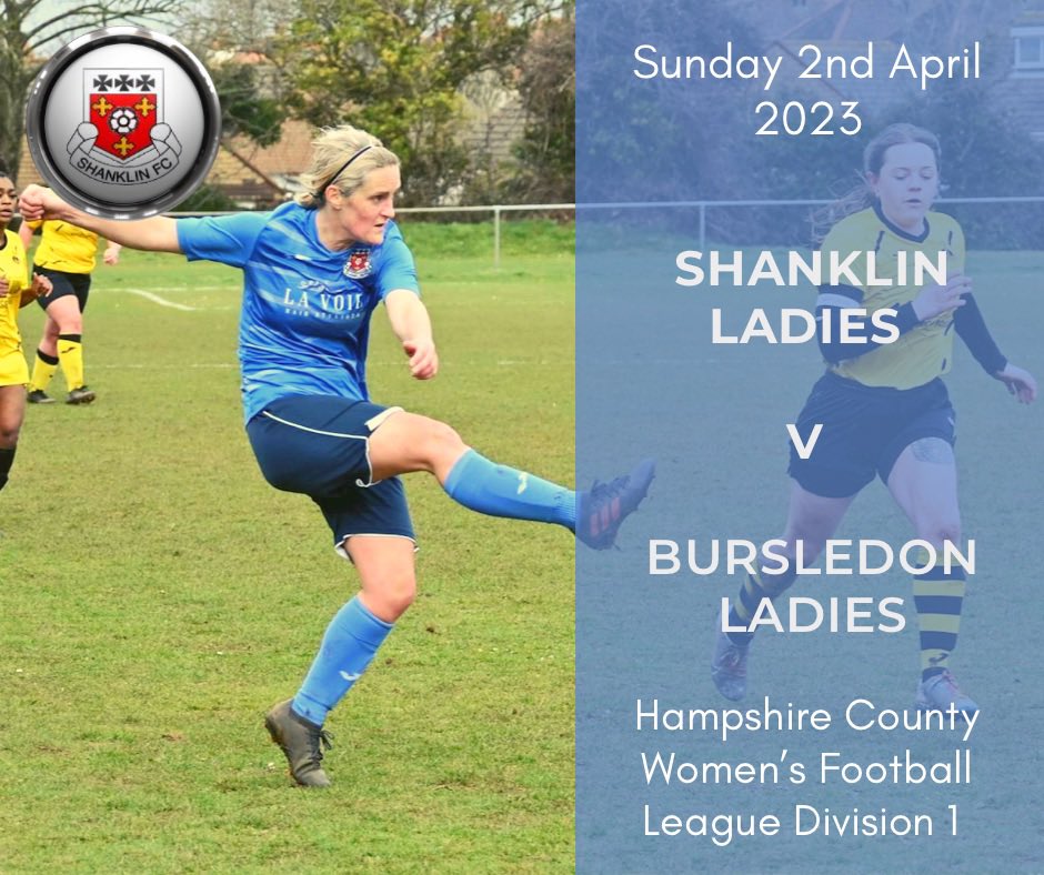 It’s Match Day! ⚽️

🏆 <a href="/CountyWomens/">Hampshire County Womens Football League</a> Div 1
🆚<a href="/BursledonLFC/">Bursledon LFC</a> 
🕐 1.30pm KO
📍 County Ground, Shanklin, PO37 7EU