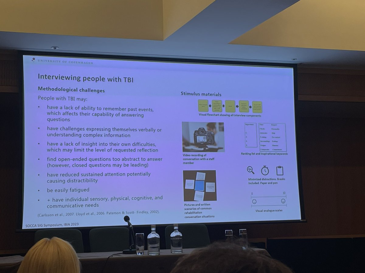 LissBEE_CPSP's tweet photo. And LOVED hearing about some of @IbenChristense6’s PhD work (&amp; celebrate her recent thesis submission 🎉 🎂🙌) - such WONDERFUL strategies to support people with brain injury to share their insights &amp; such a considered analysis approach 🥰🥰 #IBIA2023 #WorldBrainCongress2023 https://t.co/fPZib9jHE3