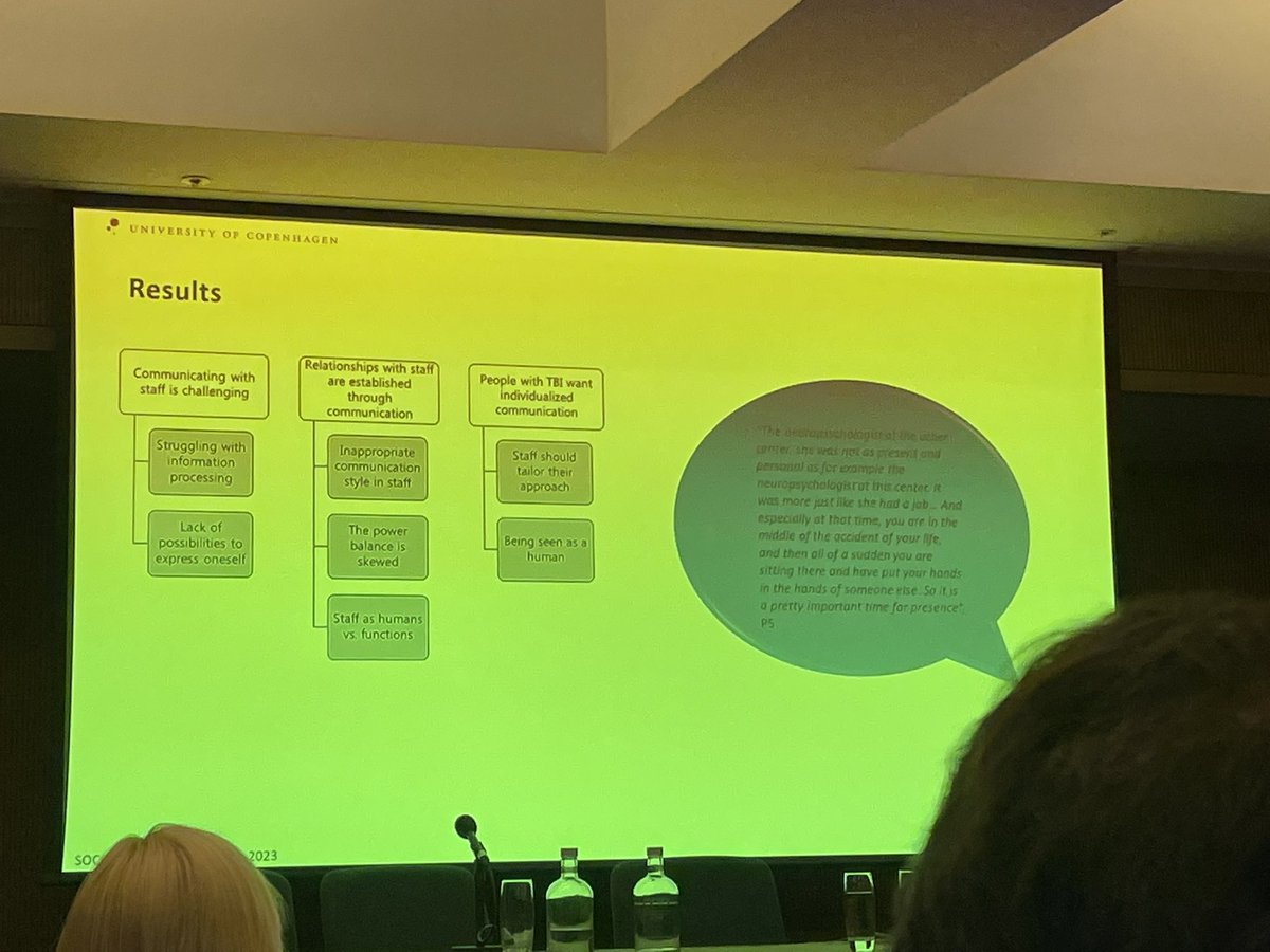 LissBEE_CPSP's tweet photo. And LOVED hearing about some of @IbenChristense6’s PhD work (&amp; celebrate her recent thesis submission 🎉 🎂🙌) - such WONDERFUL strategies to support people with brain injury to share their insights &amp; such a considered analysis approach 🥰🥰 #IBIA2023 #WorldBrainCongress2023 https://t.co/fPZib9jHE3
