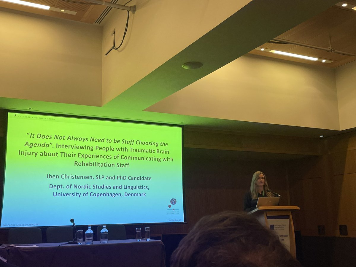 LissBEE_CPSP's tweet photo. And LOVED hearing about some of @IbenChristense6’s PhD work (&amp; celebrate her recent thesis submission 🎉 🎂🙌) - such WONDERFUL strategies to support people with brain injury to share their insights &amp; such a considered analysis approach 🥰🥰 #IBIA2023 #WorldBrainCongress2023 https://t.co/fPZib9jHE3