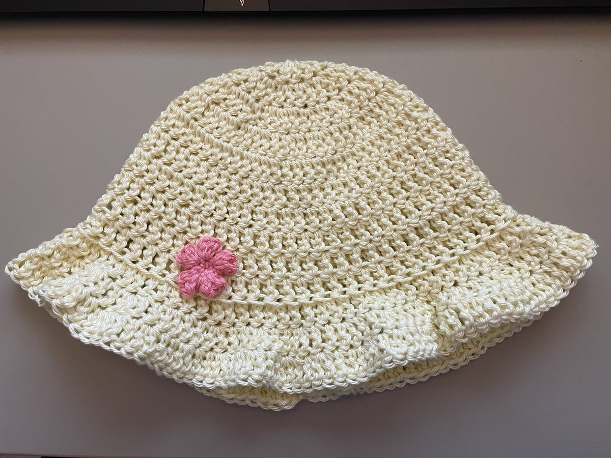 ally_garton's tweet photo. Yesterday i made a tiny hat for my cousin’s first birthday and it is both insanely cute and one of the neatest things i’ve ever crocheted https://t.co/nztxznL3Rd