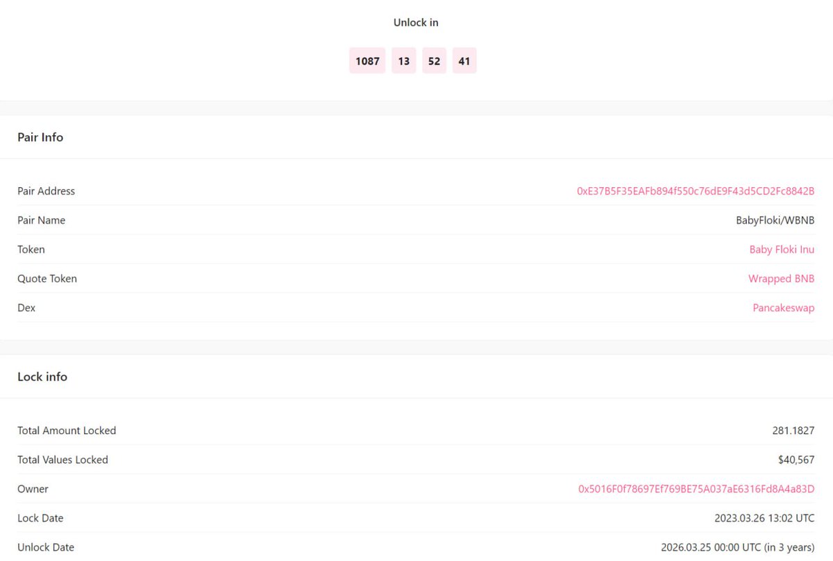 Team increase  the lock-up period for 24 months🔒🔒🔒

pinksale.finance/pinklock/recor…

100% SAFU📝📝📝

Keep supporting🐕🐕🐕