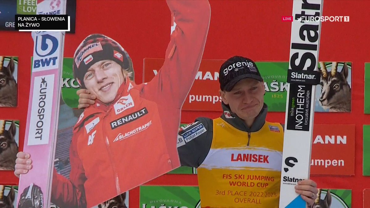 Bucholz_Adam's tweet photo. Anze Lanisek wprowadził Dawida Kubackiego na podium klasyfikacji generalnej Pucharu Świata #Planica #skijumpingfamily @skijumpingpl @Eurosport_PL https://t.co/QaqRzrjlus