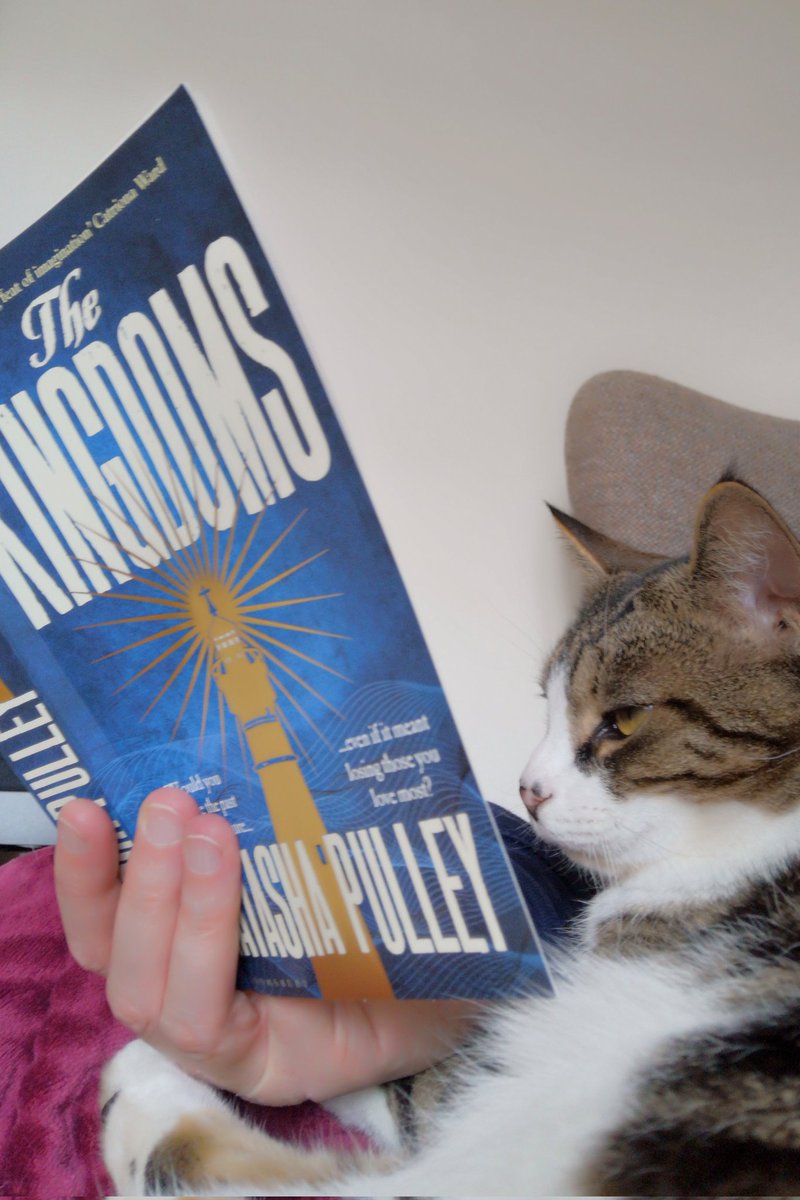 KateBB76's tweet photo. Tired after getting up early to watch F1 so enjoying a relaxing morning reading #TheKingdoms with the puss-tat.

@natasha_pulley #BookTwitter #CatsOfTwitter https://t.co/H4QnB7yeh3