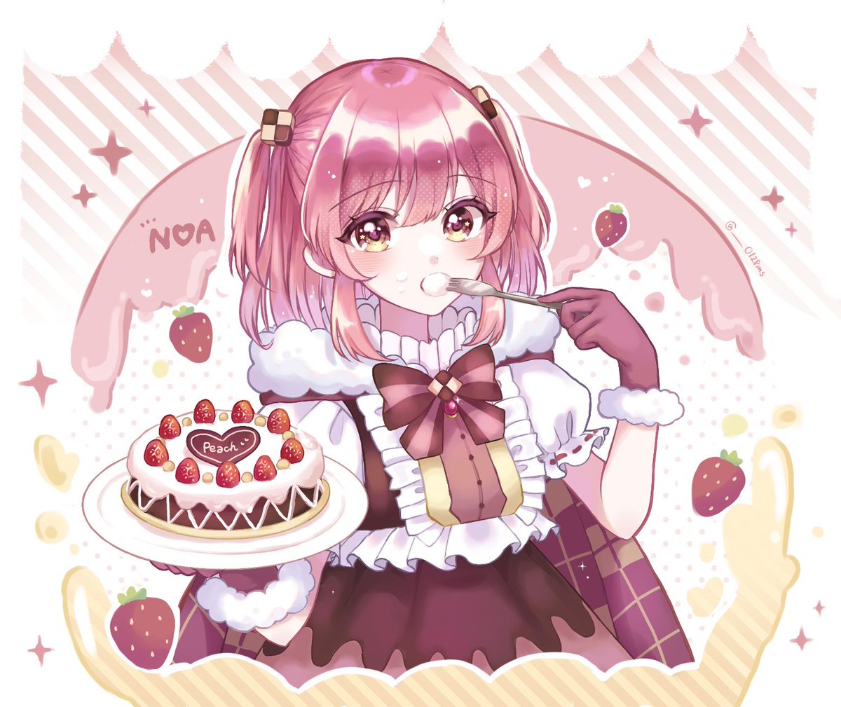 のあさん~🍓 #からぴち #カラフルピーチ素材