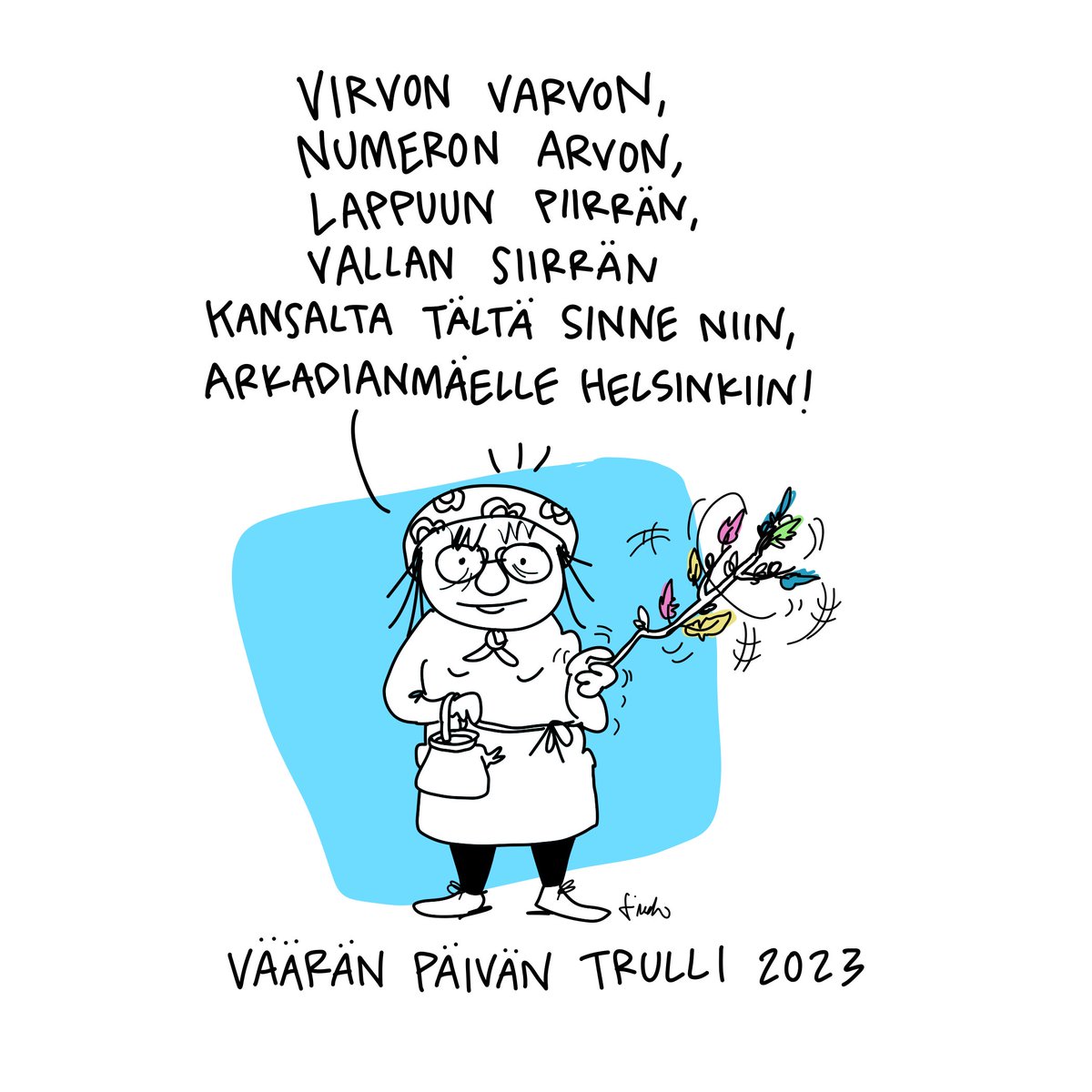 saurau's tweet photo. Väärän päivän trulli 2023 - #vaalit2023 #eduskuntavaalit2023 #virvonvarvon https://t.co/1ZC0dxWJw4
