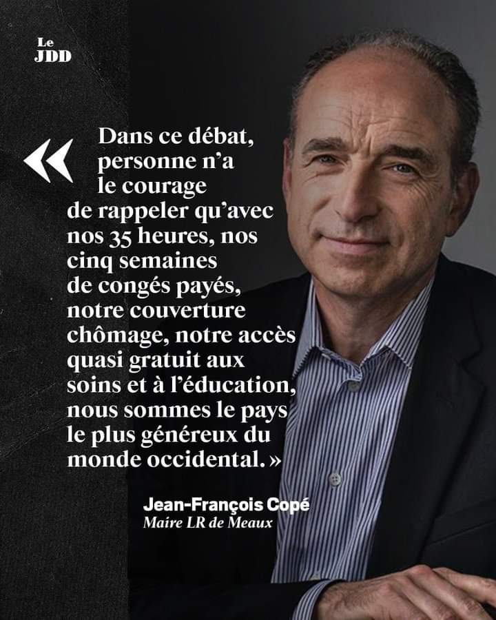 Je ne suis pas très fan de #JeanFrancoisCopé mais là il a totalement raison.

Fière d'être française 
Vive la France 🇨🇵