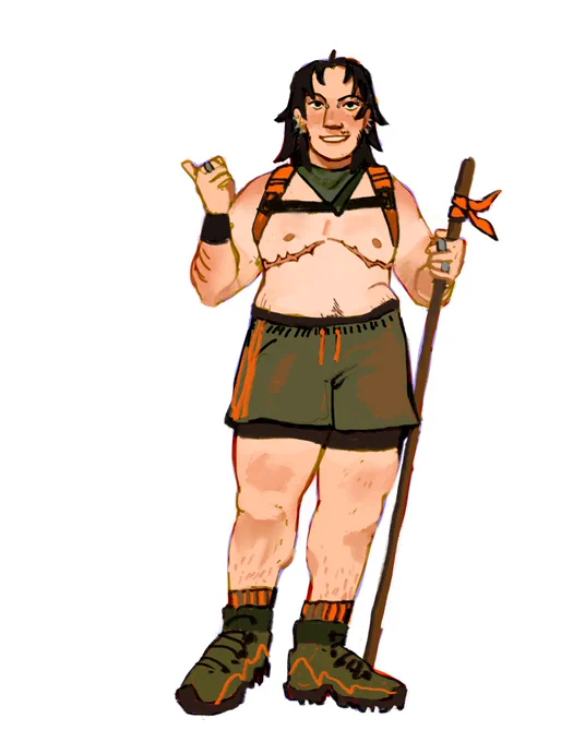 damn that guy's going hiking 