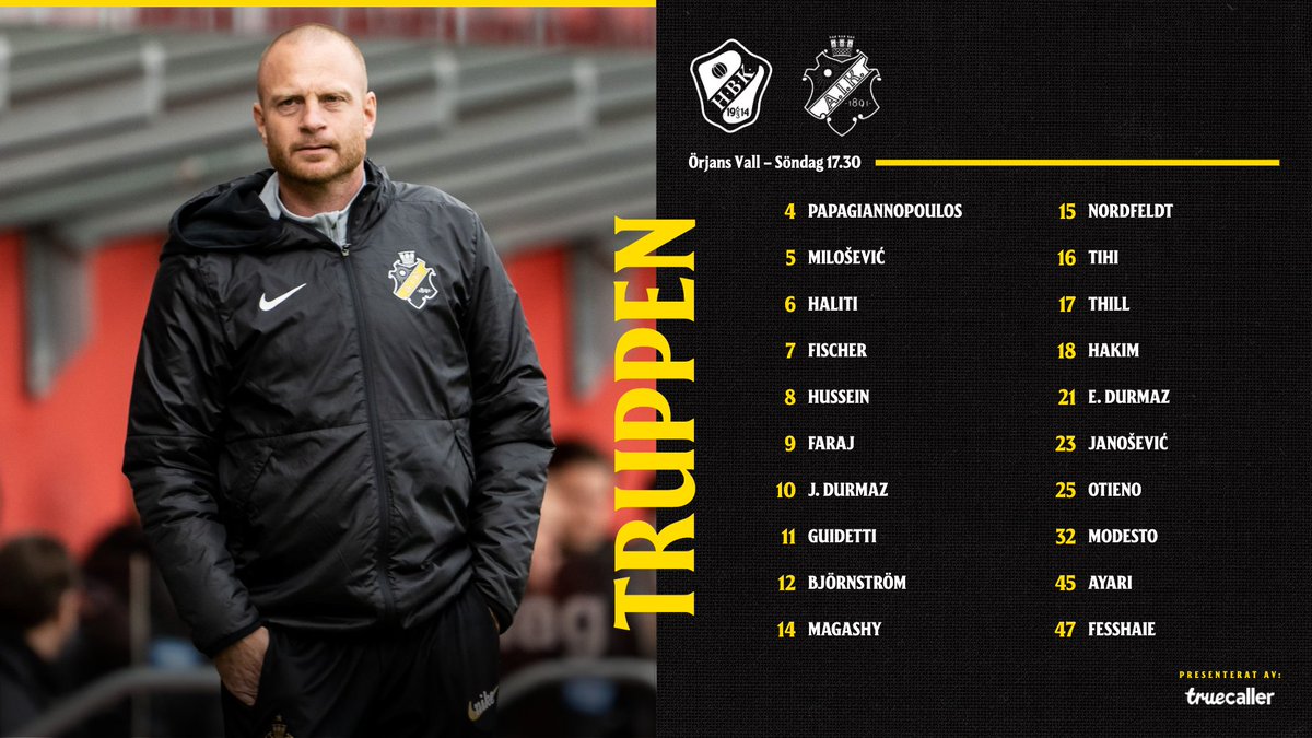 AIKfotboll's tweet photo. Äntligen premiärdag! Här Andreas Brännströms första allsvenska matchtrupp som AIK-tränare. https://t.co/bgMWuX5MTP