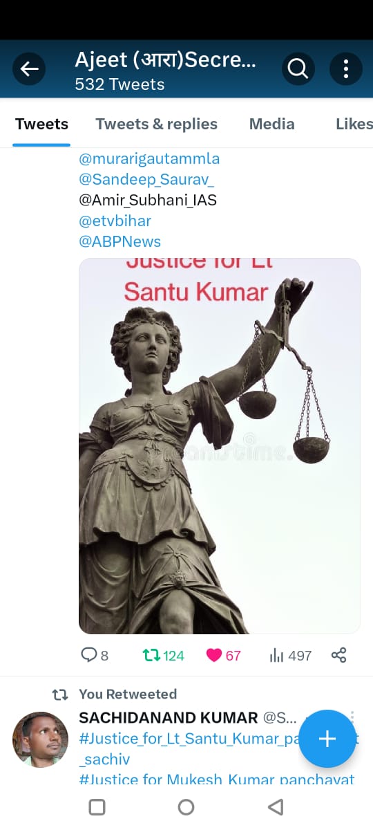 AjeetAmiable's tweet photo. Justice_for_Lt_Santu_Kumar_panchayat_sachiv
#Justice_for_Mukesh_Kumar_panchayat_sachiv
#Justice_for_panchayat_sachiv_home_district
#allot_panchayat_sachiv_home_district
@NitishKumar
@yadavtejashwi
 @PRD_BIHAR
@murarigautammla
@Sandeep_Saurav_
@Amir_Subhani_IAS
@etvbihar
@ABPNews https://t.co/Y6z1q2RFF9