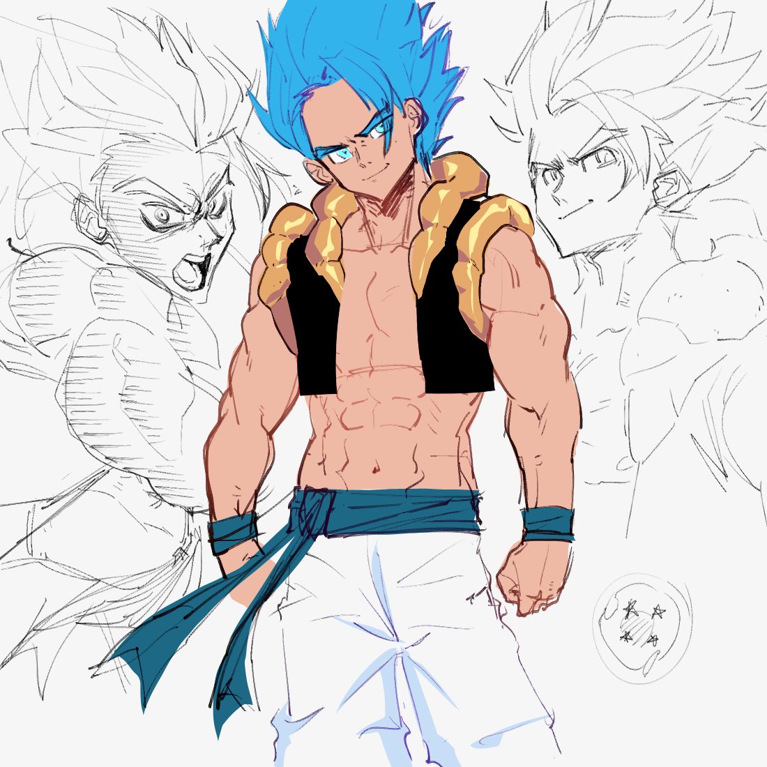 como desenhar o gogeta ssj blue 