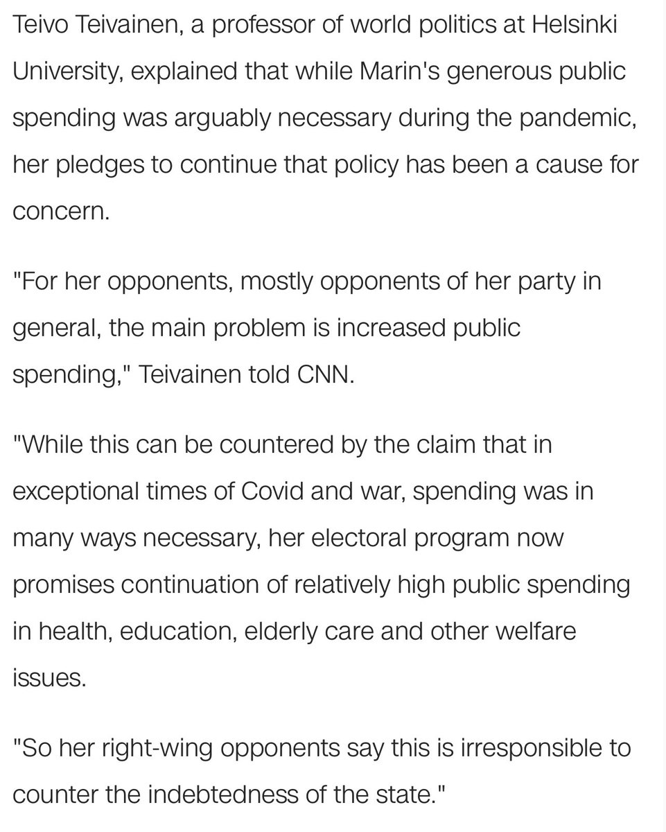TeivoTeivainen's tweet image. Why is Sanna Marin criticized? I answered some questions in CNN. See the full article: cnn.com/2023/04/02/eur… #finland #vaalit23 #vaalit2023 #sannamarin #finlandia #eduskuntavaalit2023