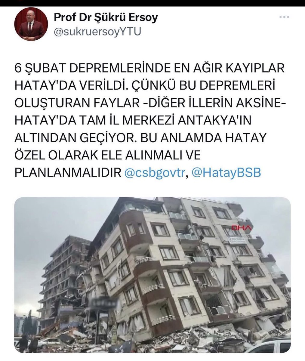 Akdenizin Doğası (@akdenizindoga) on Twitter photo Sonunda bu konuyu açıklığa getirdiniz ..Bu paylaşım sadece Hatay yakınıyorculara gelsin..Bir şehir resmen depremle yerle bir oldu ve biz sesimiz duyulana kadar ses çıkarmaya devam edeceğiz <a href="/hataybsb/">Hatay Büyükşehir Belediyesi</a> <a href="/csbgovtr/">T.C. Çevre, Şehircilik ve İklim Dğş. Bakanlığı</a> <a href="/sukruersoyYTU/">Prof Dr Şükrü Ersoy</a>
#sesimiduyanvarmı #DepremiUnutma Sonunda bu konuyu açıklığa getirdiniz ..Bu paylaşım sadece Hatay yakınıyorculara gelsin..Bir şehir resmen depremle yerle bir oldu ve biz sesimiz duyulana kadar ses çıkarmaya devam edeceğiz <a href="/hataybsb/">Hatay Büyükşehir Belediyesi</a> <a href="/csbgovtr/">T.C. Çevre, Şehircilik ve İklim Dğş. Bakanlığı</a> <a href="/sukruersoyYTU/">Prof Dr Şükrü Ersoy</a>
#sesimiduyanvarmı #DepremiUnutma