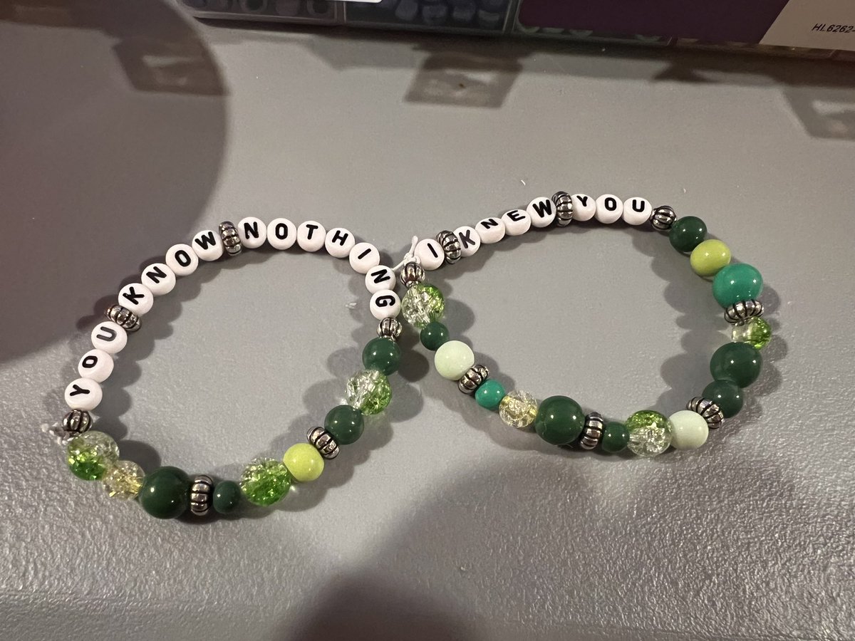 ErinAdrienne's tweet photo. My favorite tswift bracelet pairs I’ve made so far. Tomorrow can’t come fast enough. 

#ArlingtonTheErasTour #ArlingtonTSErasTour #ArlingtonTSTheErasTour https://t.co/cBQgBu2rCP