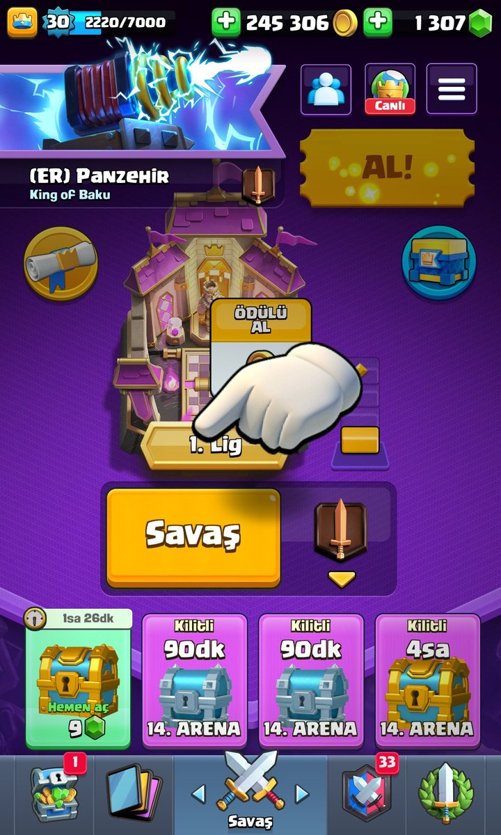 MegaOyuncu_TR's tweet photo. 🏆 5.000 Kupaya ulaştım!
🔥 Efsanelerin Yolu'nun kilidi açıldı!
💥 Bu Süreçte Cadının ustalığı 6. Seviyeye Yükseldi!
#ClashRoyale #PathOfLegends https://t.co/SOThhqH3U2