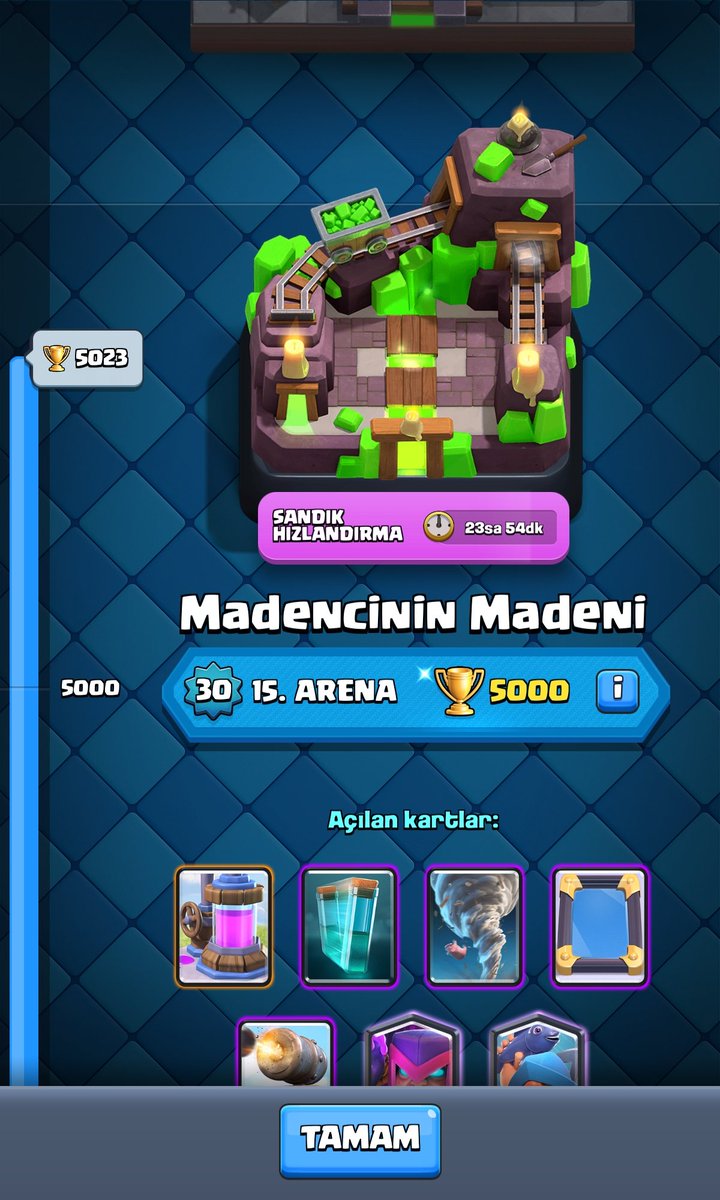 MegaOyuncu_TR's tweet photo. 🏆 5.000 Kupaya ulaştım!
🔥 Efsanelerin Yolu'nun kilidi açıldı!
💥 Bu Süreçte Cadının ustalığı 6. Seviyeye Yükseldi!
#ClashRoyale #PathOfLegends https://t.co/SOThhqH3U2