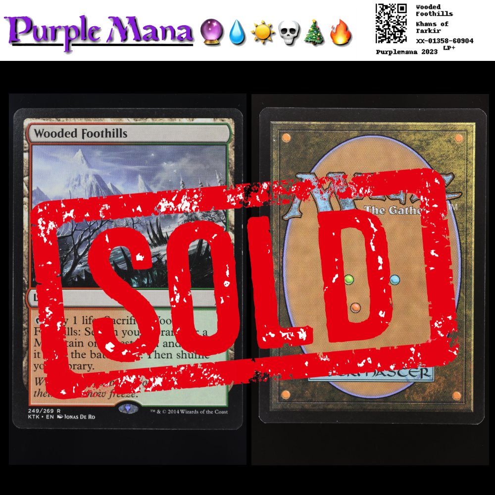purplemana1's tweet photo. 🔮💧☀️💀🎄🔥
SOLD!  Wooded Foothills (Khans of Tarkir)
Final Price: : $34.10
Condition: LP+
SKU: XX-01358-60904
Link: https://t.co/AD5xVempeR https://t.co/KFvYCP4V5g