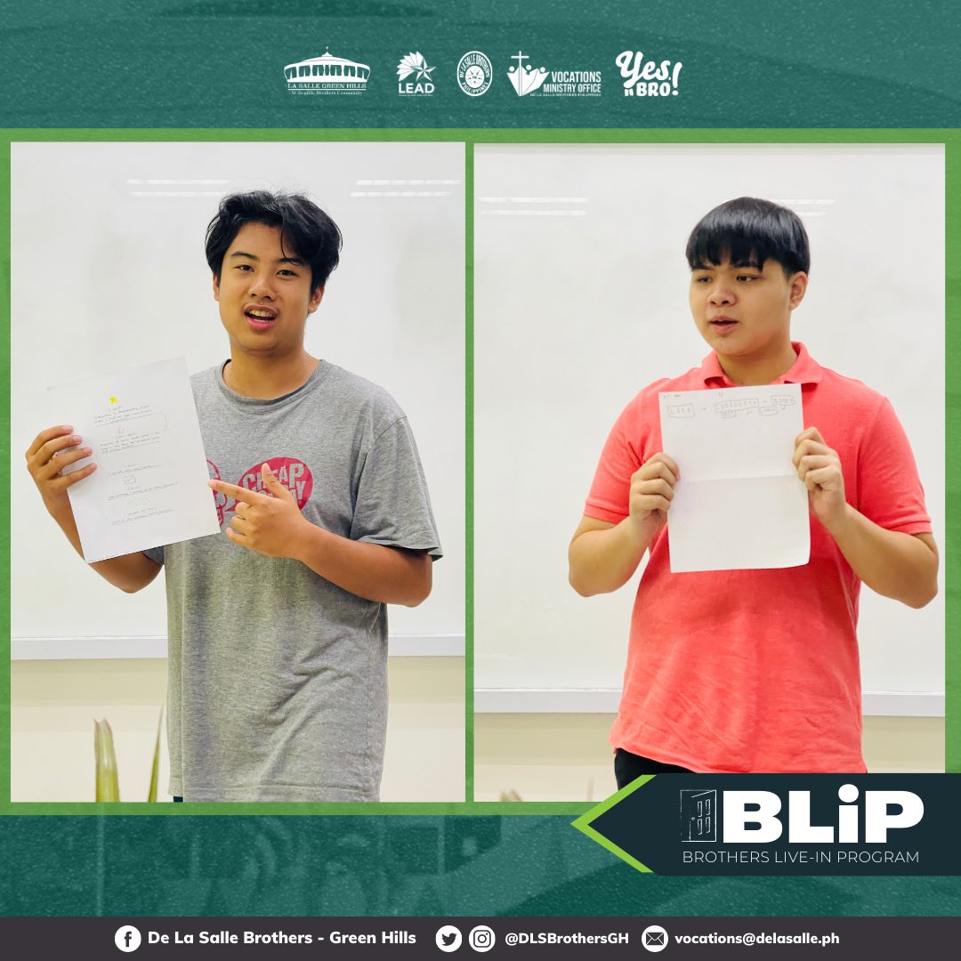 DLSBrothersGH's tweet photo. • #BLIP Day 5 Round Up: And that’s a wrap!• 

The BLIP closes with an integration and evaluation session by Br. Irwin.

We thank Ethan, Andrew, Leroy and Joax for their company and openness to the Brothers Live In Program…

#YesBro #FSCvocations #moreFSC
@dlsbrothersph https://t.co/dvpbxxjj3f