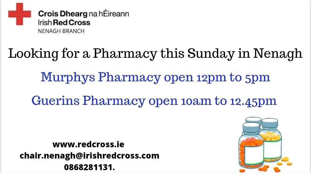 RedNenagh's tweet photo. Looking for a #Pharmacy in #nenagh https://t.co/I9Y6aNsLK9