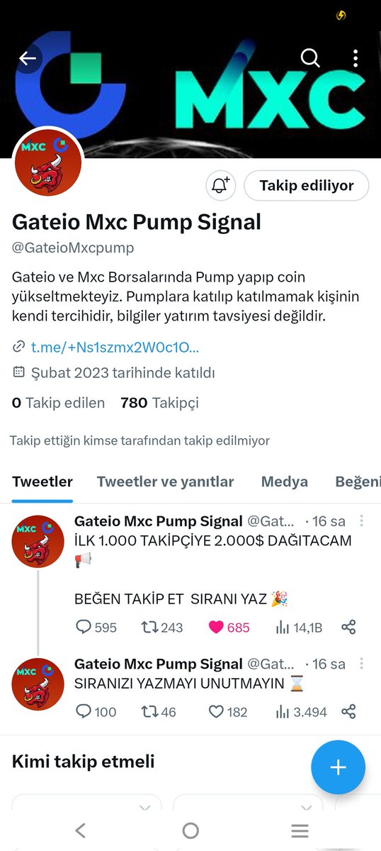 KriptoByEmre's tweet photo. @GateioMxcpump 780 kral 🔥 https://t.co/xZjL8Maotr