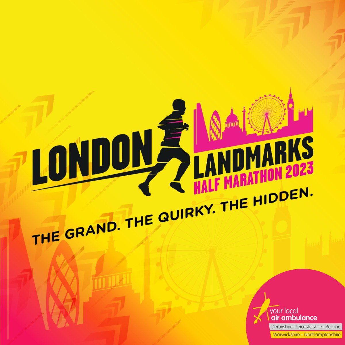 Good luck to everyone taking part in the London Landmarks Half Marathon today! 💛 

A huge thank you to everyone who is raising money for The Air Ambulance Service! Your support helps keep us flying 🚁 

#airambulance #keepinghopealive #charity #donate #london #marathon