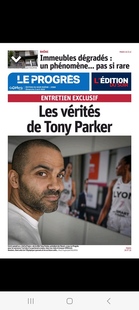 LucPaganon's tweet photo. A lire ce dimanche dans "Le Progrès": Les vérités de Tony Parker😉🏀⚽️ @LDLCASVEL @OL @LNBofficiel @ffbasketball @EuroLeague @ASVEL_Feminin @ASVEL_VBF @asvelbasketasso https://t.co/tXXkCG5vY6