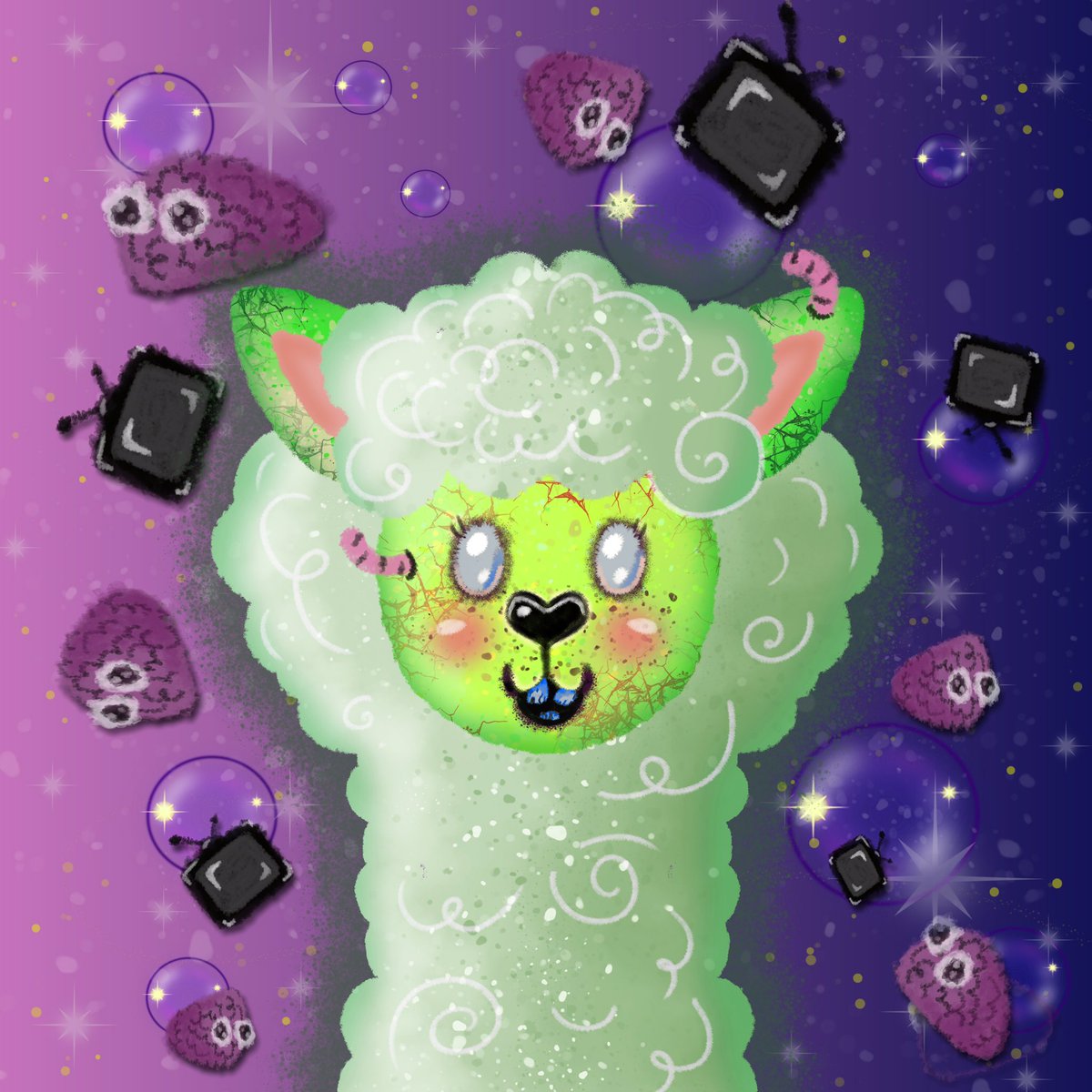 who bought my zombie llama at the <a href="/TSDAuctionHouse/">TSD_AuctionHouse</a> yesterday? this is a wonderful, talented, amazing artist <a href="/Coktok/">Coktok</a>! thank you so much from the bottom of my heart!  it means so much to me!  And thanks a lot guys <a href="/TrippySteve22/">TrippySteve22</a> <a href="/FantieSu/">FantieSu 🐭 Adventure Mice</a> @lambherder_ for this opportunity! #ftm fam
