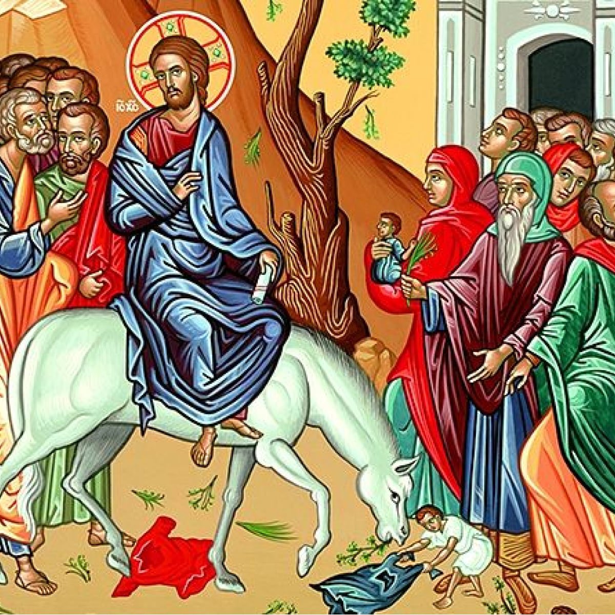 Imagine the joyful and triumphant entry of Jesus into Jerusalem. The cheering crowds line the street along which He approaches, riding upon the foal of an ass. Palm and olive branches are waved aloft, while groups of children cry out: “Hosanna to the Son of David! Blessed is he