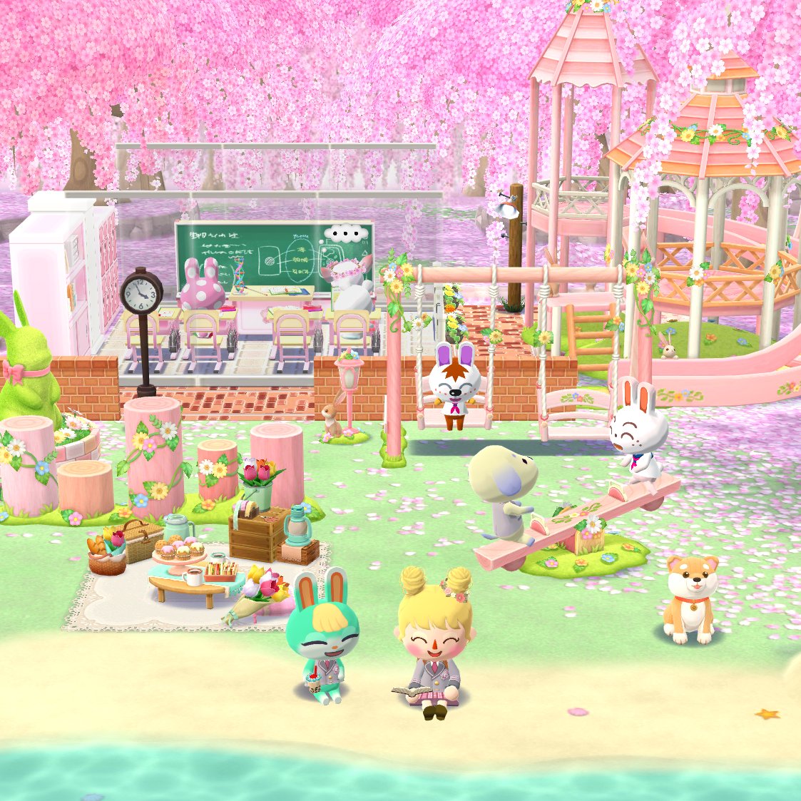 nannan37's tweet photo. 春のポケ森学園🏫🌸
新年度もがんばろう〜！

#ポケ森
#どうぶつの森ポケットキャンプ
#ポケ森レイアウト 
#ポケ森ニンドリ https://t.co/VDdyR3M4dB