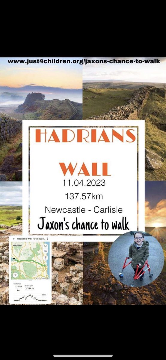 jaxons_chance's tweet photo. please share 🙏🏻❤️ #hadrianswall #hadrianswallpath #challenge #donate #fundraising #walking #newcastle #carlisle #cerebralpalsy #cerebralpalsyawareness #sdrchangeslives #SDR #Liverpool #liverpoolcity #liverpoolfamily #liverpoolpeople https://t.co/xWzj836RVr https://t.co/sJ5qwbBZov