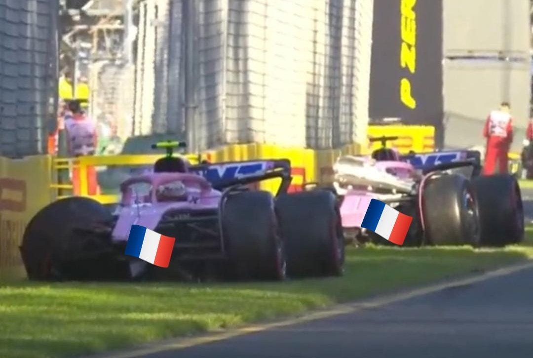 EndikaSayago's tweet photo. "Le Baguette incident" by Alpine F1 Team https://t.co/h9qy3p0ESK
