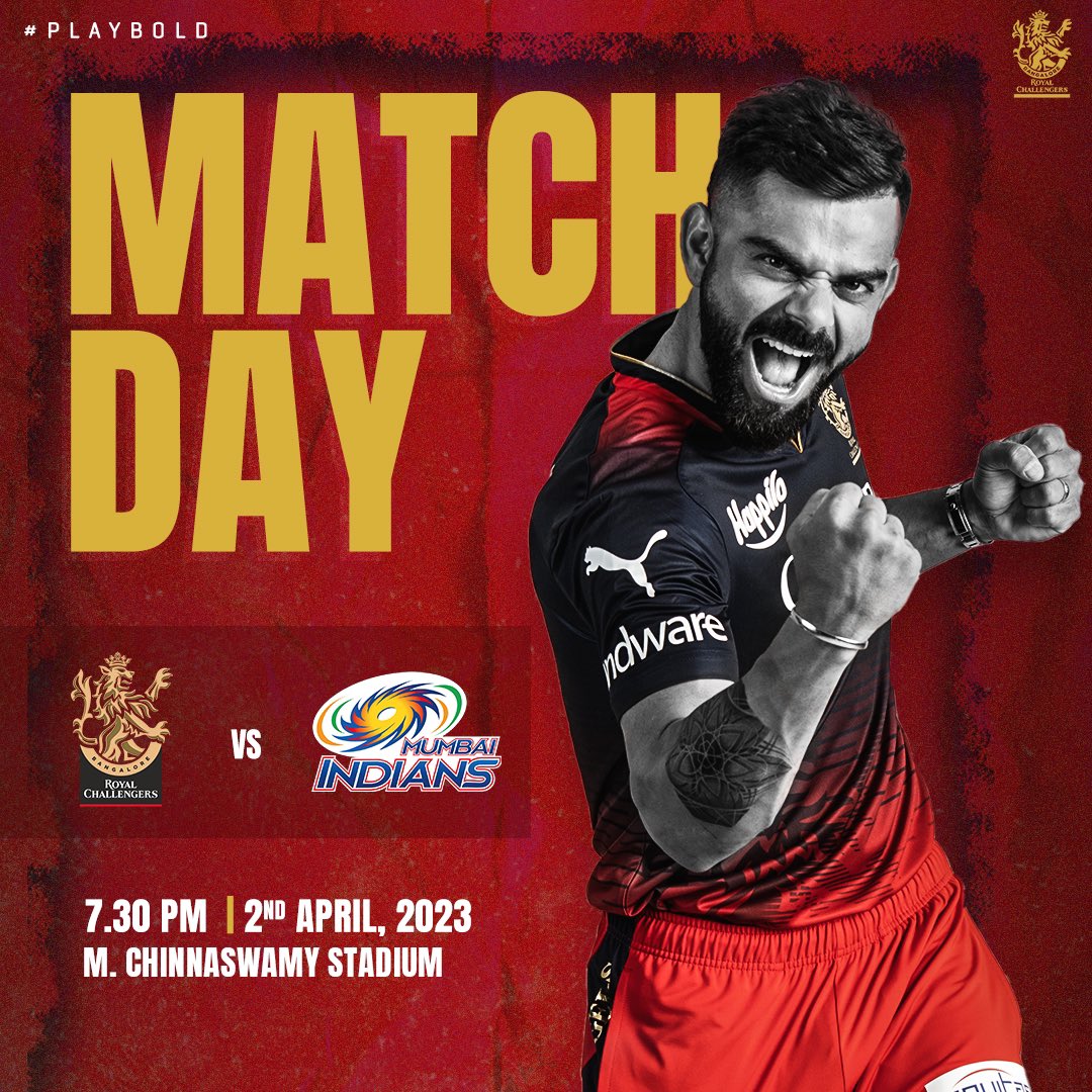 RCBTweets's tweet photo. We’ve waited 3 years to say this 🥹

It’s Match Day at Namma Chinnaswamy and we can’t wait to get this started 🙌😬

#PlayBold #ನಮ್ಮRCB #IPL2023 #RCBvMI https://t.co/0pef29RQGL