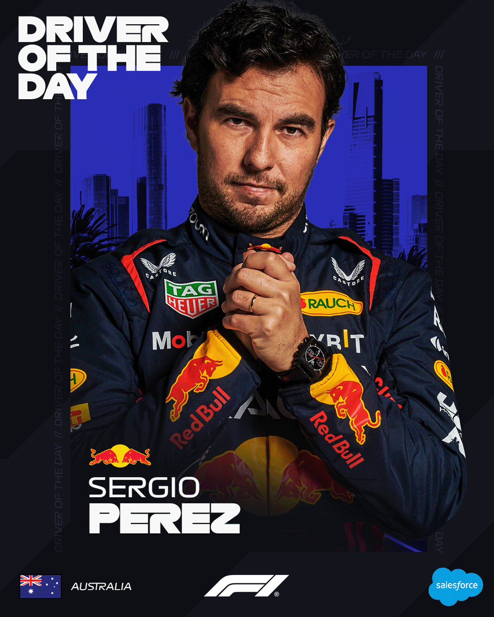 VAMOOOOS CHECO!!!! 🙌

The Mexican is your <a href="/salesforce/">Salesforce</a> Driver Of The Day! 🎉

From a pit-lane start to a points-finish, take a bow <a href="/SChecoPerez/">Sergio Pérez</a>! 👏👏👏

#AusGP #F1 <a href="/redbullracing/">Oracle Red Bull Racing</a>