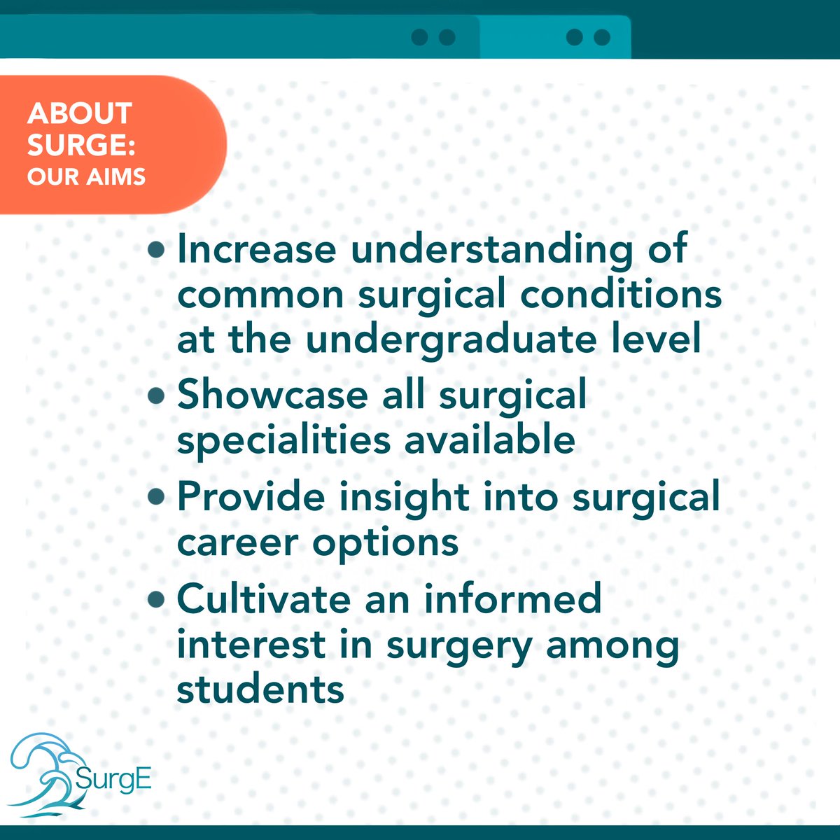 SurgeCourse's tweet photo. About SurgE: Our Aims
———
#surgecourse https://t.co/1k0OuflNmU
