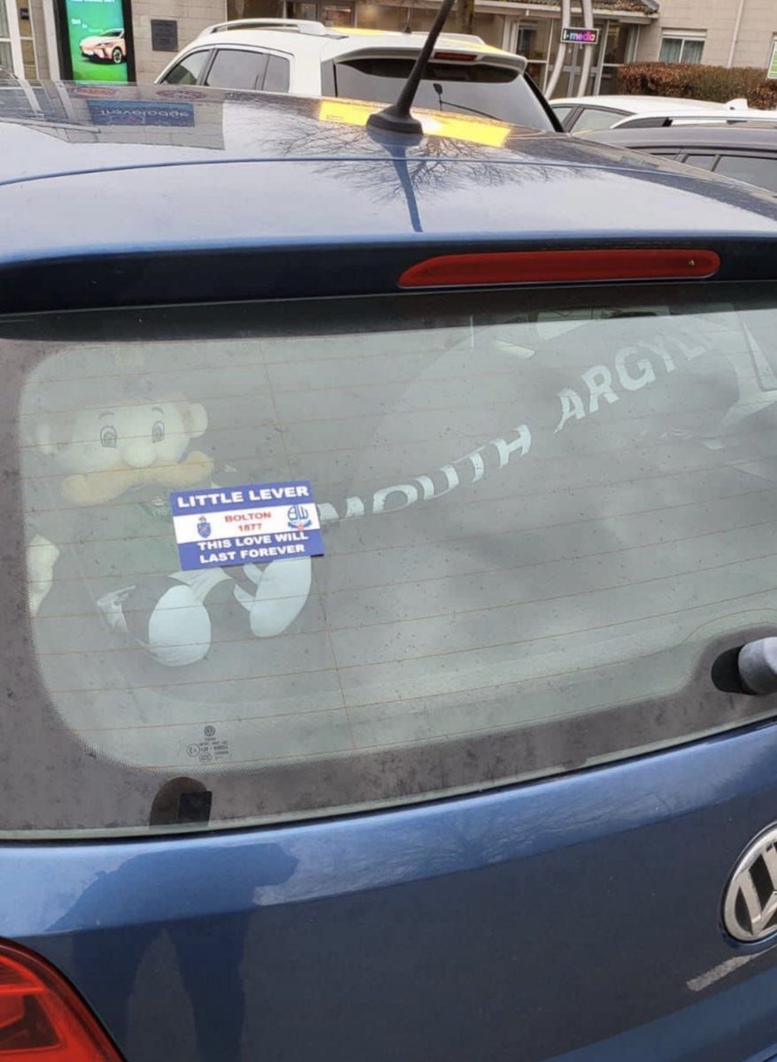 FBAwayDays's tweet photo. A Bolton fan has stuck this on a Plymouth fan’s car on the way to Wembley today… 🤣😭 https://t.co/CO5s0w5gfV