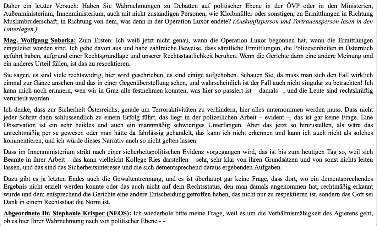 Anfragen auch im ÖVPUA nach. Damaliger Innenminister Sobotka bewies dort in seiner Befragung im #ÖVPUA, dass der ÖVP politische Agenda über Rechtsstaat geht- selbst mit derart vielen Opfern. Spannend bleibt die Frage:    parlament.gv.at/dokument/XXVII…