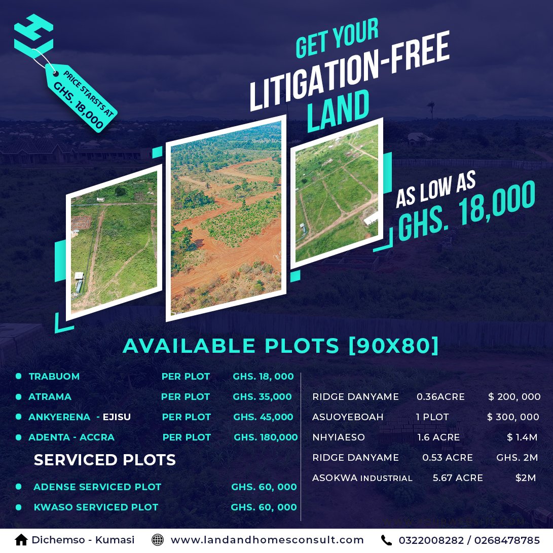 Landandhomesco1's tweet photo. Happy Sunday people 🤗
#realestate #landforsale #affordablelands #propertyinvestment #landandhomes #litigationfree #ghana https://t.co/RFpq47TsfX