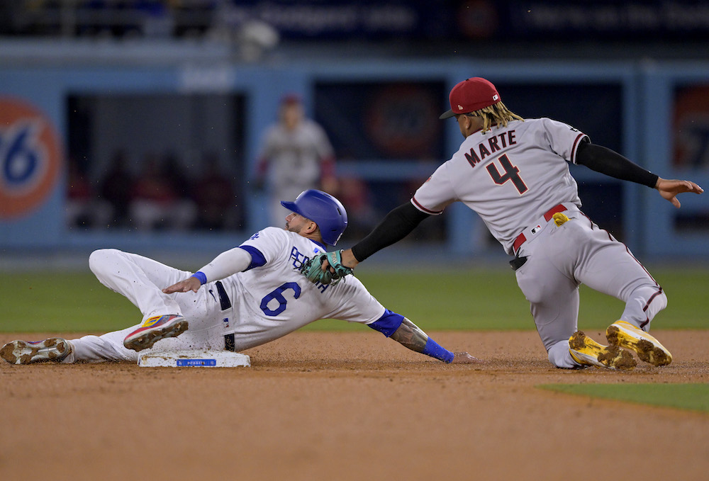 Dodger Blue on X: David Peralta made a quick recovery and is back in the # Dodgers lineup as they try to avoid being swept by the Giants on  #FathersDay.   /