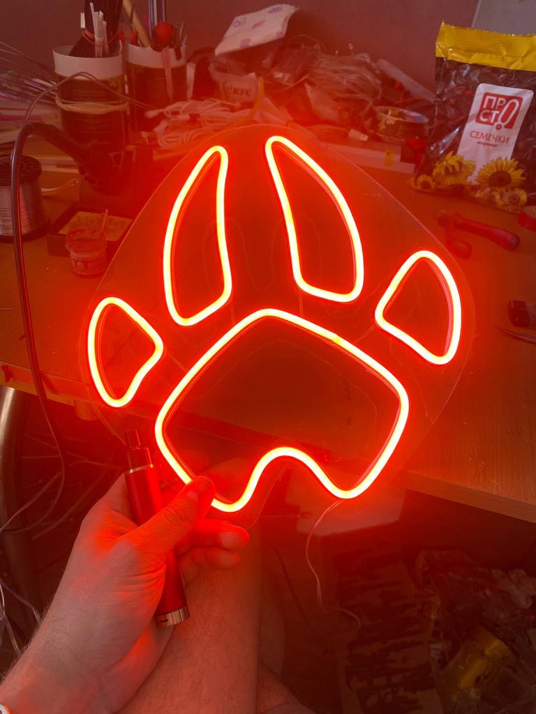 Paws #neonsign #customneon #neonfurry #neoncommission