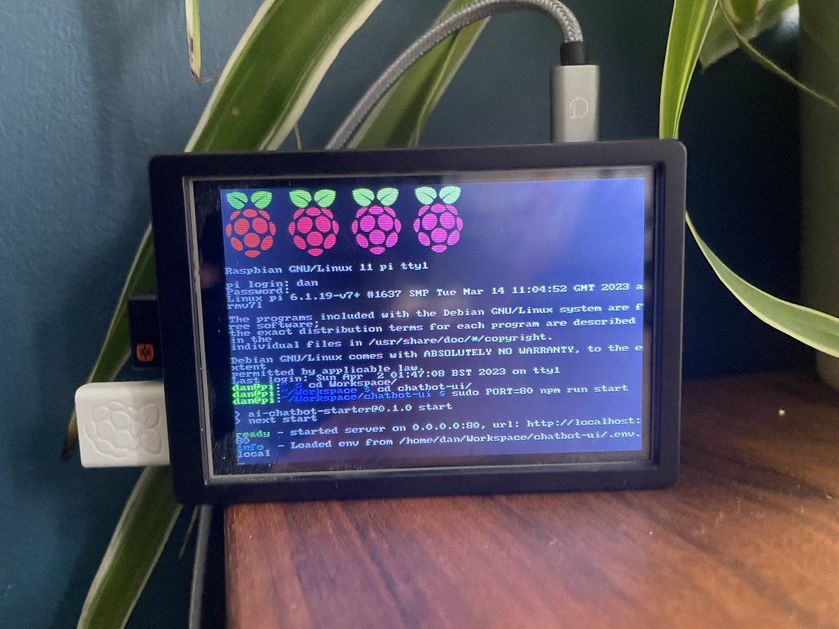 danjwilkinson's tweet image. Cute. Running Chatbot UI on a Raspberry Pi github.com/mckaywrigley/c… #openai #chatgpt #rpi @mckaywrigley