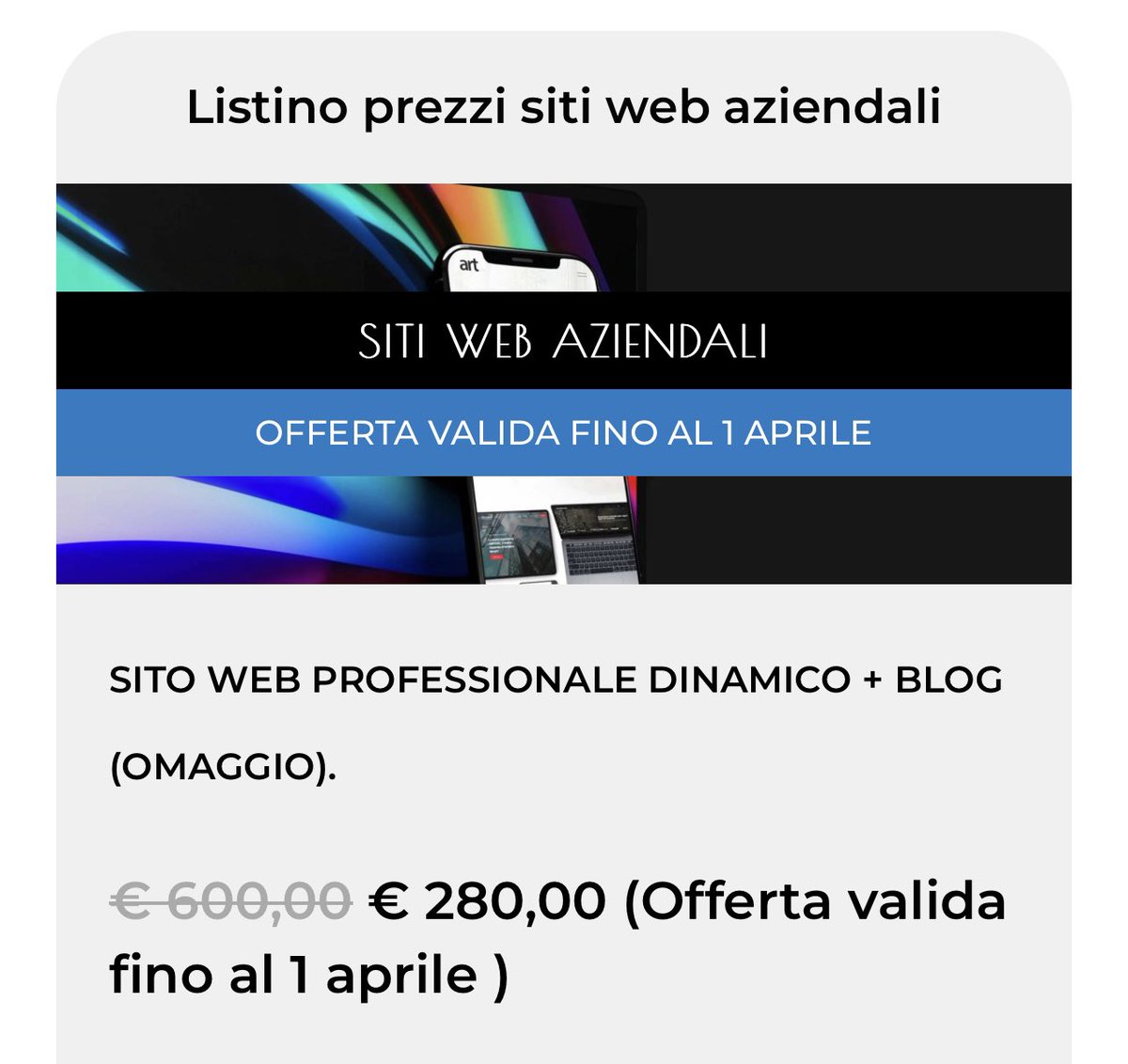 LWebagency's tweet photo. https://t.co/D60hNlG6Lp #sitoweb #sitiweb #creazionesitiweb #realizzazionesitiweb #elaborazionesitiweb https://t.co/2kSUYdUZwB