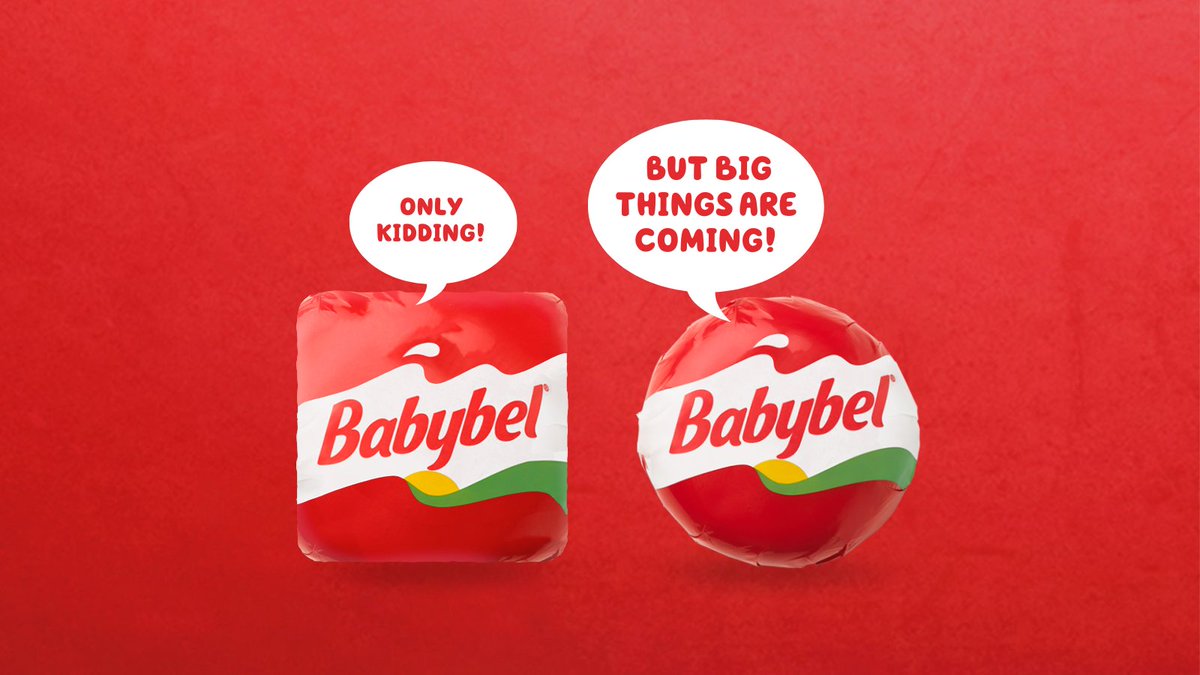 April fool's! Of course we are not going square... But something BIG is coming 🔴 #AprilFools #babybel #minibabybel #snack #lunchbox #cheese