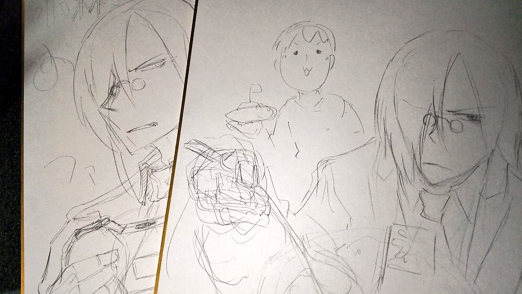 というわけで色紙かきかき
アナログ久々ね。何で塗ろうかな。 