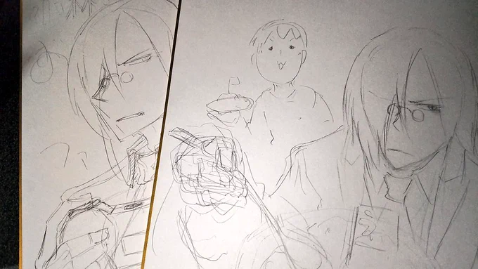 というわけで色紙かきかき
アナログ久々ね。何で塗ろうかな。 