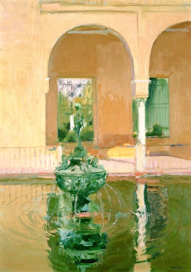Fourty35's tweet photo. En un viaje a Granada, Sorolla queda fascinado por la luz de la Alhambra, y volverá en repetidas ocasiones para pintarla desde todos sus patios y jardines. https://t.co/ochF5ZpB90