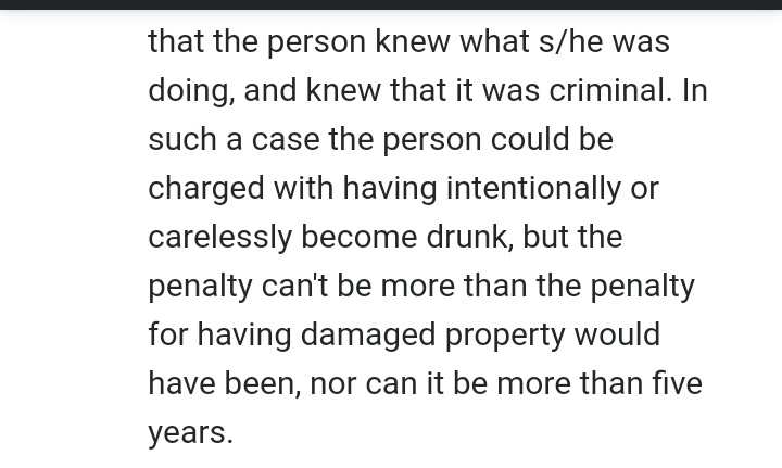 @mellinda_VKR And to what you said, yes according to the law, an intoxicated person will face penalty whether drunk or not, but they will be held accountable for getting drunk but their sentence will not be as severe as an unintoxicated person because they were not in the right state of mind
