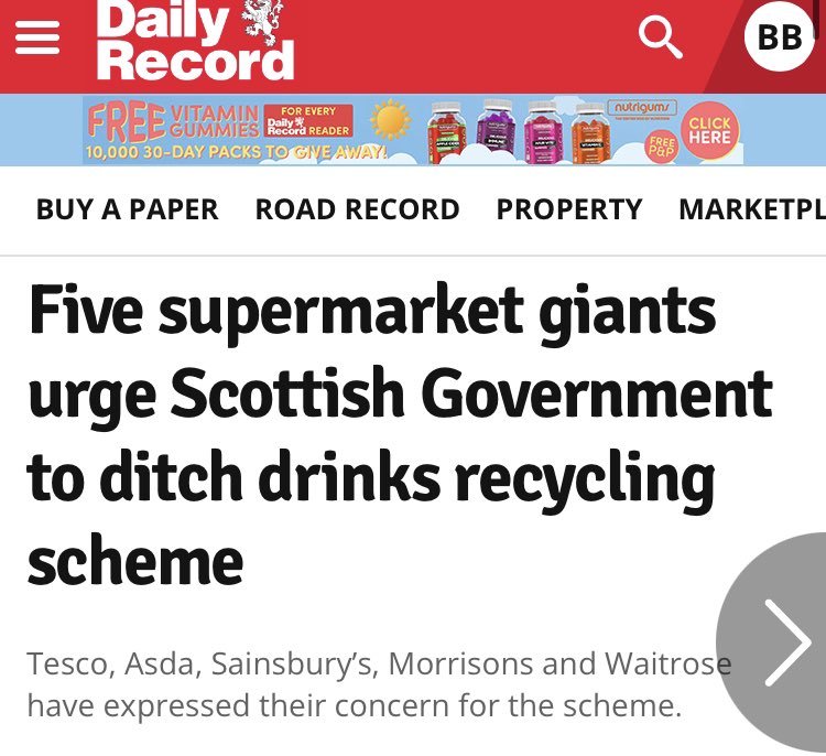 Good morning <a href="/lornaslater/">Lorna Slater</a> - have you seen the news this morning? 
Tesco, Sainsbury’s, Morrisons, Asda and Waitrose have all said DRS must be delayed. 

You’ve ignored 1000s of SMEs calling for a delay but you can’t ignore the supermarkets. Your DRS is untenable.