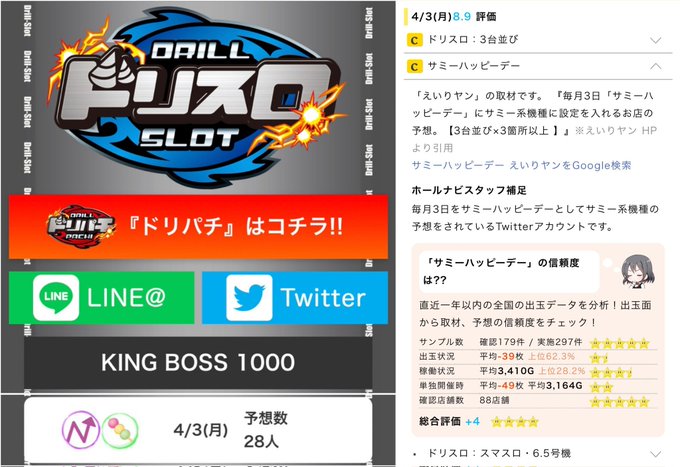 4/3  KING BOSS 1000ドリスロ🍡📈📝公約は・3台並び⑤⑥×複数・スマスロ&amp;6.5号機×単品⑤⑥複